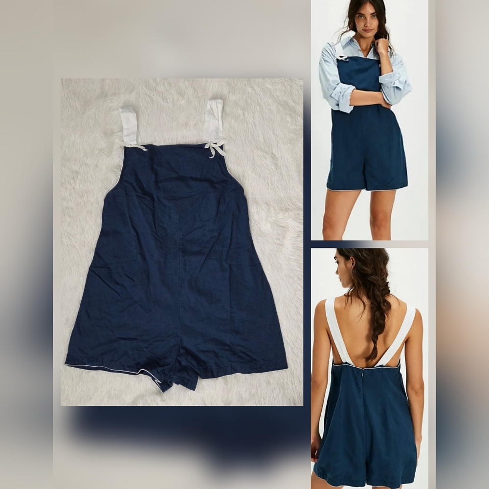 Free People Navy Blue Romper